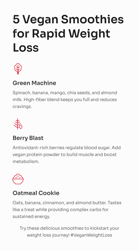Discover the best vegan smoothies for weight loss. These healthy, plant-based recipes are designed to boost metabolism and keep you full.